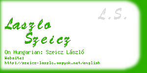 laszlo szeicz business card
