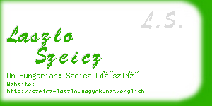 laszlo szeicz business card